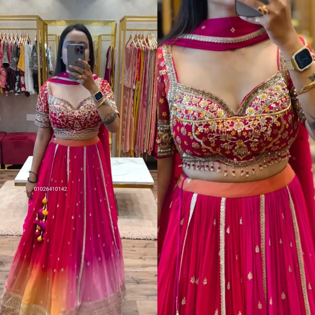 Ready to Wear Chinon Heavy Sequins Embroidery Work Lehenga Choli