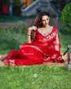 Premium Heavy Soft Organza Saree with Blouse Piece 