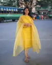 Embroidered Net Kurti Dupatta Set