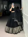 Pure Chanderi  Plain With Zari Weaving Work Border Lehenga Choli