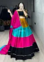 Pure Rayon Cotton Colorful Kali With Gota Patti Work Lehenga Choli