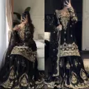 Partywear Black Sharara Suit