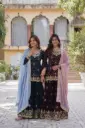 Faux Blooming with Sequins Embroidered Kurti, Plazzo & Dupatta