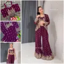 Indo Western Party Wear Shrug with Plazzo Dress