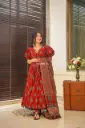 Festive Wear Premium Maslin Anarkali Kurti with Pant and dupatta