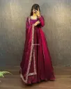 Festive Wear Fendy Silk Anarkali Gown with Dupatta 