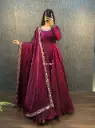 Festive Wear Fendy Silk Anarkali Gown with Dupatta 