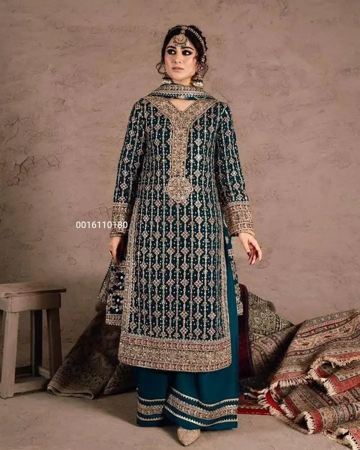 Heavy Georgette With Beautiful Sequins Embroidery Work Kurta Set