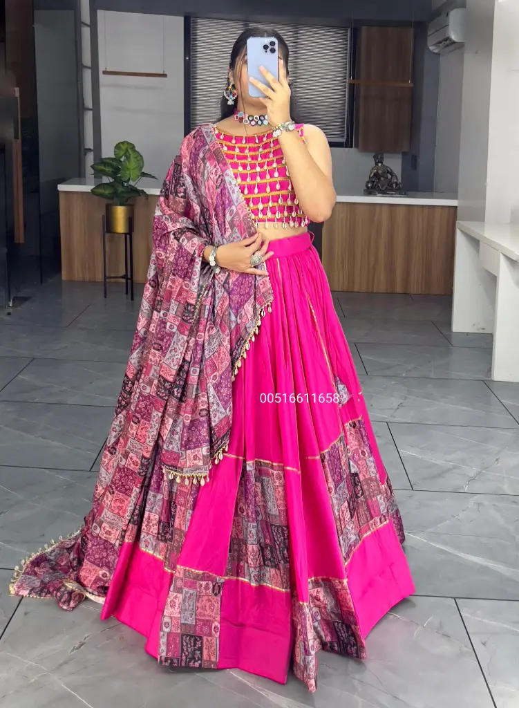 Pure Rayon Cotton Printed Patch Work Lehenga Collection