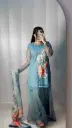 Faux Georgette With Digital Print & Real Khatali Hand Work Top Bottom With Dupatta