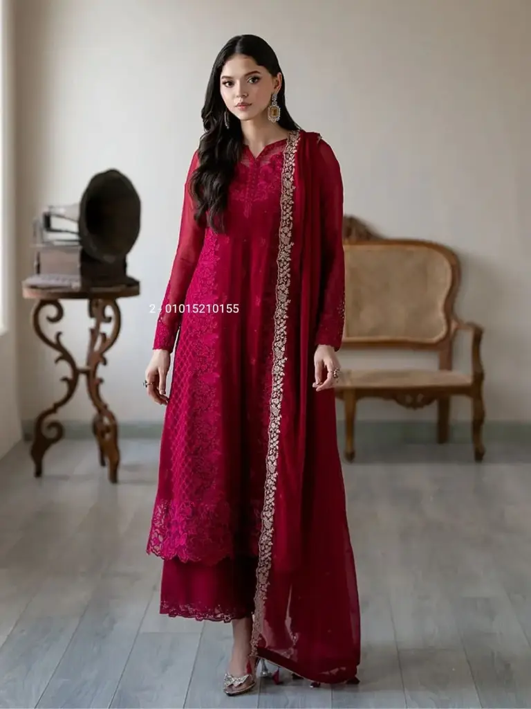 Party Wear Look Top-Pant And Dupatta With Heavy Embroidery Work