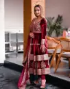 Heavy Velvet With Sequence Embroidery Work Anarkali Gown with Dupatta