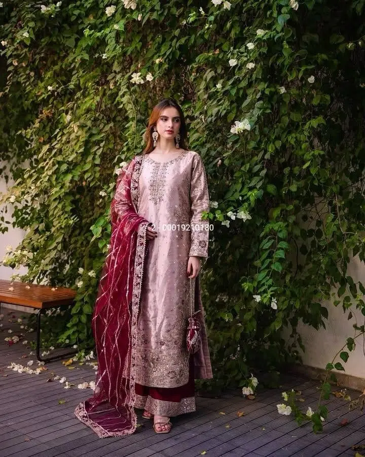 Chinon Silk Designer Kurti-Plazzo Set