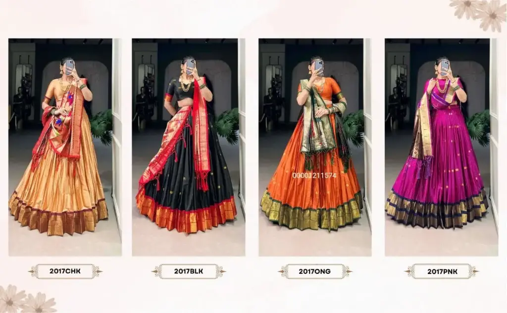 Maharashtrian Looking Paithani Print Lehenga Choli Set
