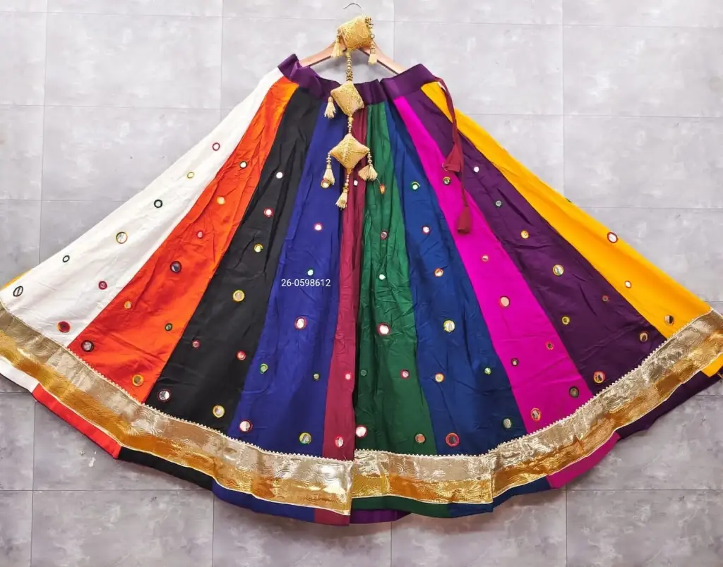 New Mirror Foil Work Multicolor Chaniya 