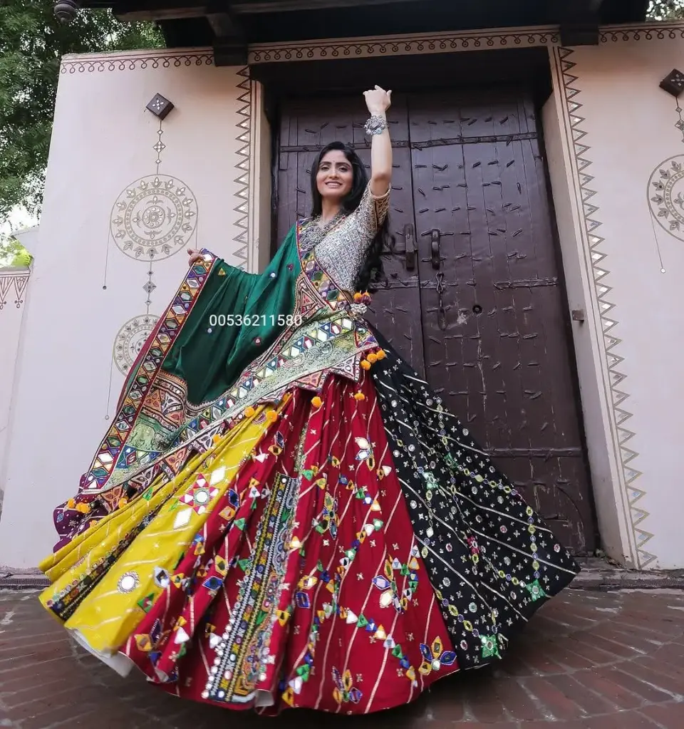 Beautiful Digital Print & Real Mirror Work Navratri Special Chaniya Choli