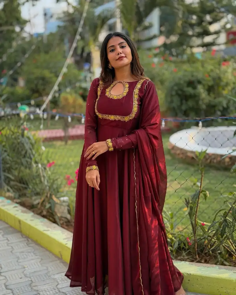 Partywear Indo Western Stylish Gown With Dupatta