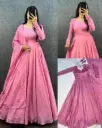 Trending Thread Heart Shape Work Anarkali Gown With Dupatta