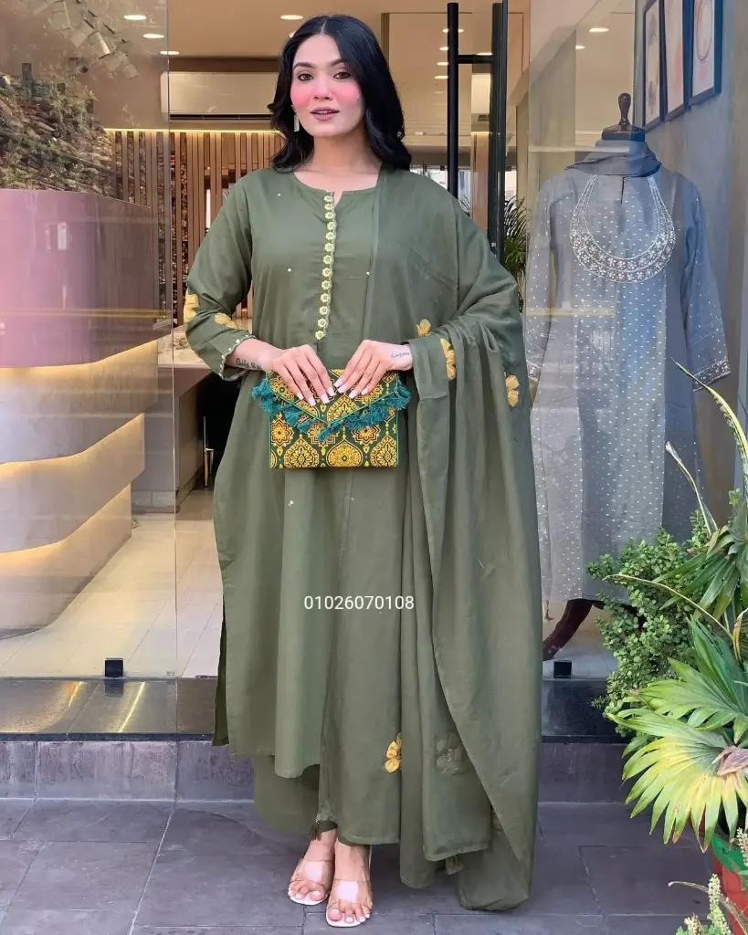 Pure Chanderi Silk Gorgeous Embroidered Work & Dupatta Set 