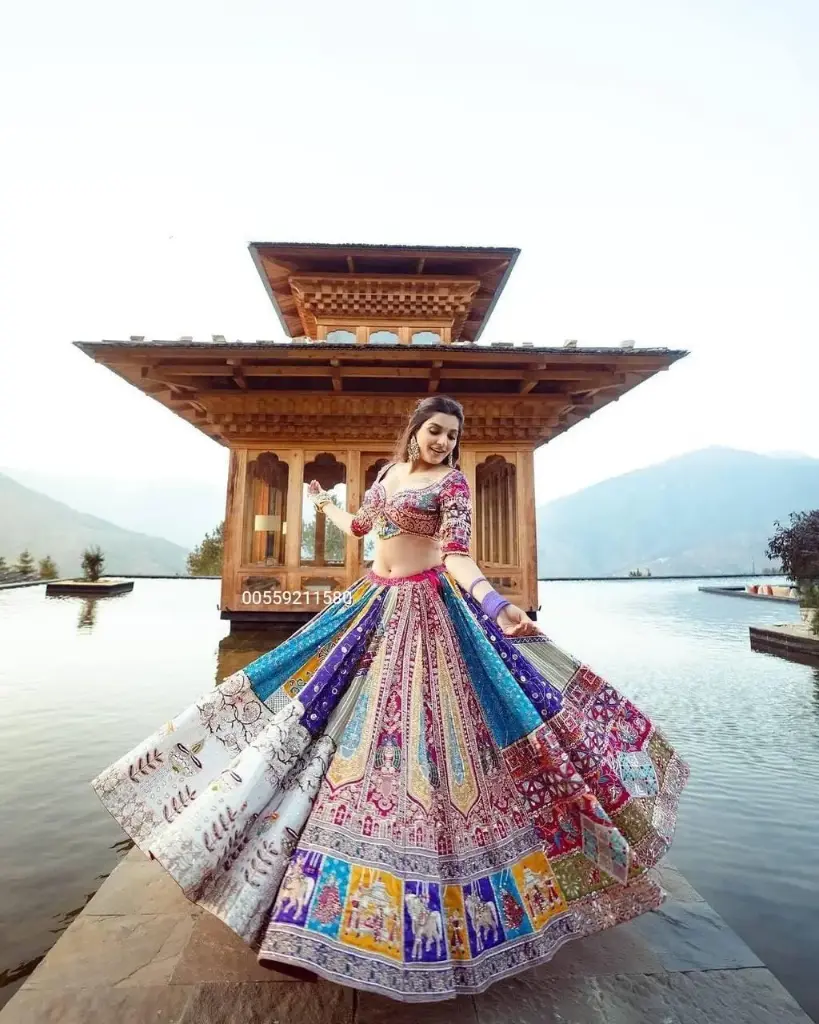 Heavy Muslin Cotton Navratri Special Designer Printed Lehenga Choli
