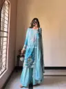 Premium Chinon Silk Designer Kurti-Plazzo Set
