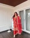 Nagma Mirajkar Inspired Chinon Silk Kurti-Pant Set Collection