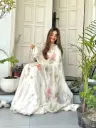 New Designer White Anarkali Gown with dupatta