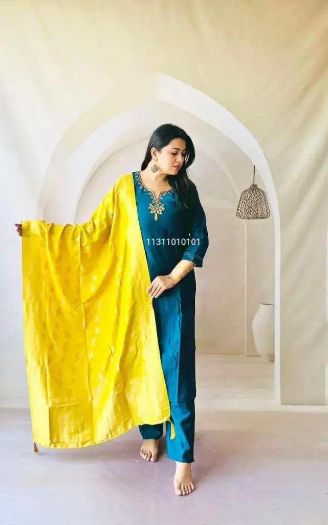 Roman Silk Top Bottom With Dupatta Set