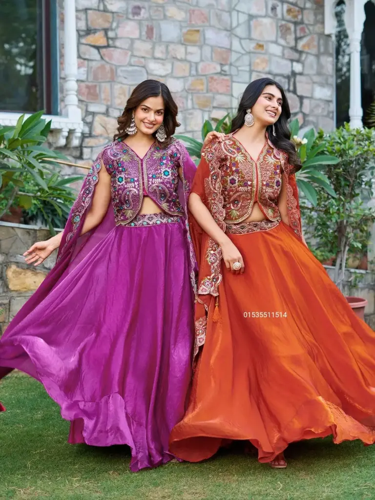 Wedding Style Ready to Wear Sleeveless choli with Lehenga 