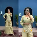 New Co-Ord Set With  Fully Embroidered Koti With Stitched Plazzo