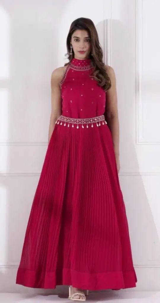 Beautiful Designer  Heavy Georgette Fabric Gown with Crush Work