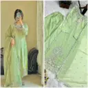 Elegant Partywear 3-Piece Long Kurti Set