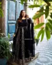 Partywear Heavy Georgette Black Beautiful Designer Gown