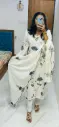 Trending Kurta Plazzo and Dupatta Set with Beautiful Lotus Motifs Embroidery Work