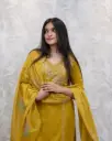 Pure fine Cotton fabric Yellow Kurti with Pant and Dupatta