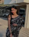 Partywear Pure Soft Dola silk  Black Saree with Blouse Piece 