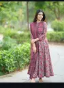 Printed Cotton Long Kurti,Pant & Dupatta Set