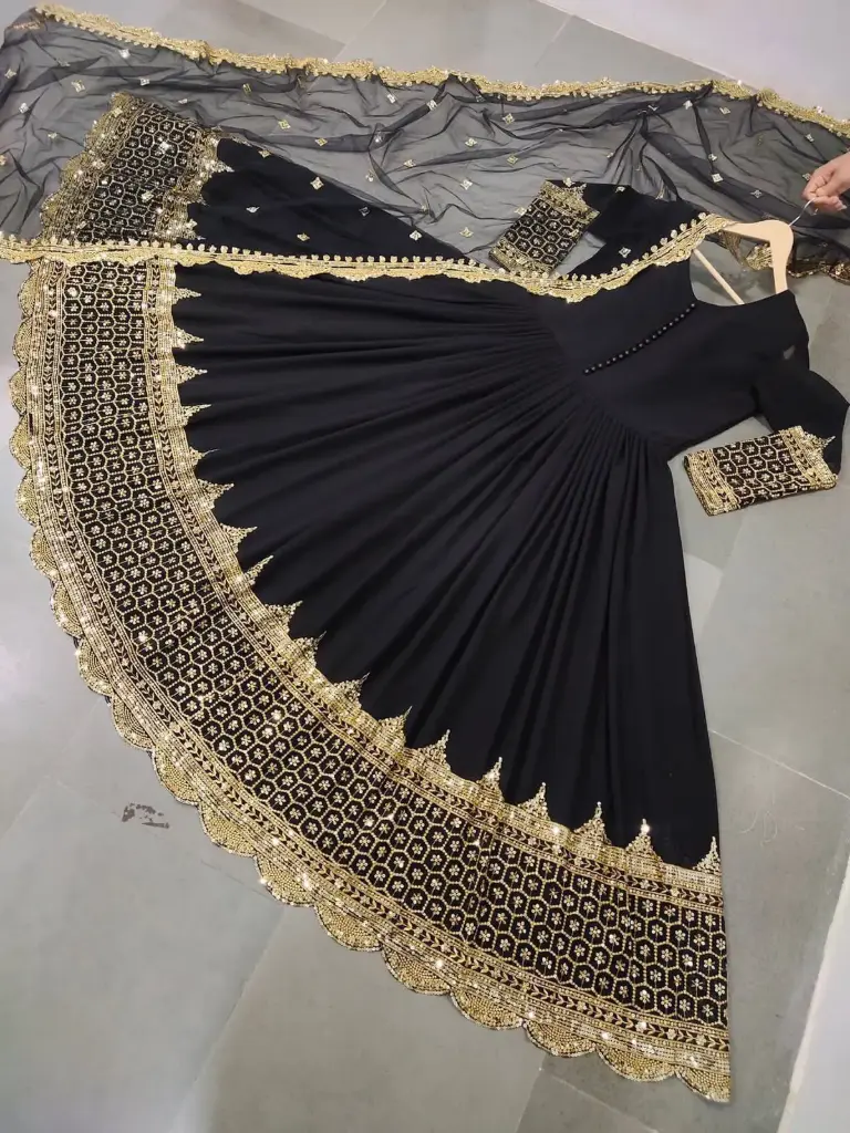 Designer Partywear Long Anarkali Gown with Dupatta  
