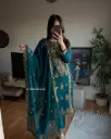 Pakistani Partywear Heavy Chinon Silk Embroidered Suit Set
