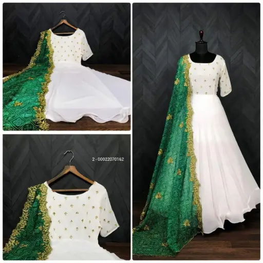 Faux Georgette Anarkali Gown with Dupatta