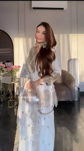 New Designer Partywear White Sharara Suit