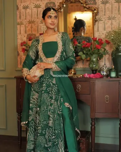 Stylish Indo Western Chinon silk suit