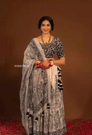 Ready to Wear Traditional Kalamkari Print Cotton Lehenga Choli