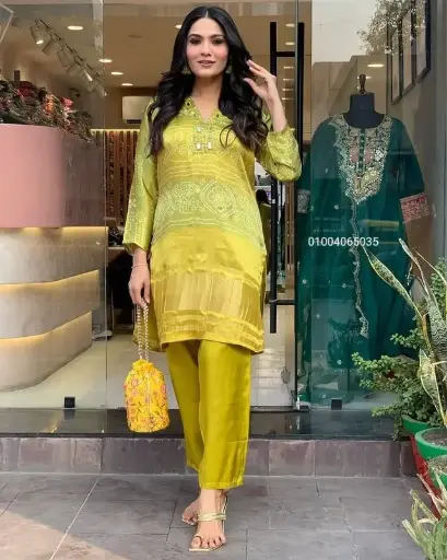 Chinon Silk Designer Festive Wear Co-ord Set