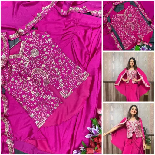 Party Wear Indo Western Look Jacket & Plazzo With Dupatta