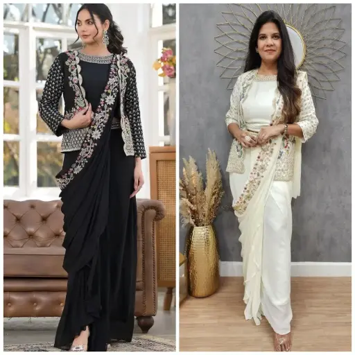 Stylish Indo Western Top Sharara with belt 