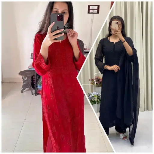 Designer Wear Exclusive Georgette Embroidery Suit with Dupatta