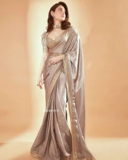 Tamanna Bhatia Inspired Designer Frandy Chiffon Saree with Blouse Piece 