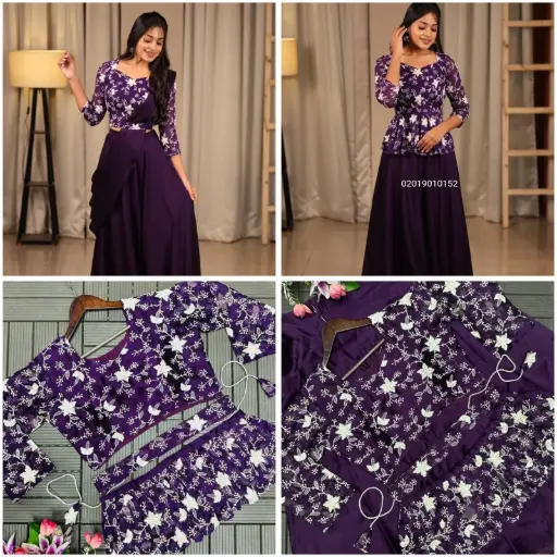 Party Wear Lehenga With Stitched Blouse & Dupatta