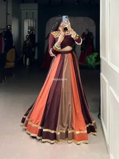 Pure Rayon Ready to Wear Mirror work  Lehenga Choli 